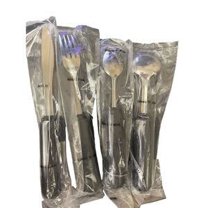 NEW Sammons Preston EZ Large‎ Grip Weighted Set Fork Knife Spoon Soup Spoon